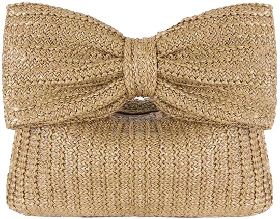 GMYIAK Sac de paille de Luxe pour femme, sac à main en crochet, sac à main tissé, pochette de plage en rotin pour femme, pour fête d'été ou mariage (doré)