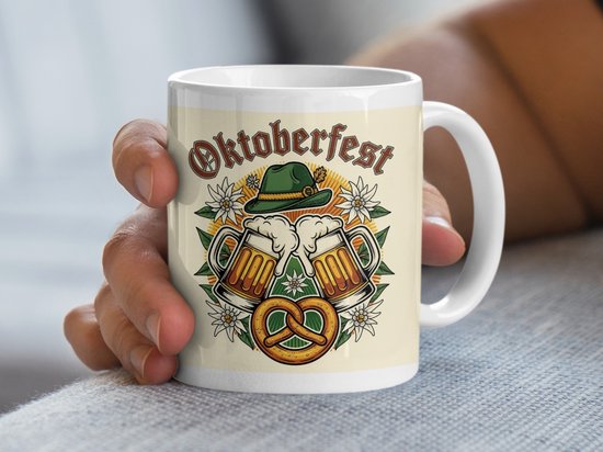 Oktoberfest Mok, Bier Mok, Duitsland Mok, Pretzel Mok, Feest Mok, Oktober Feest Geschenk, Oktober Versiering, Bier Geschenk, Bier Liefhebber