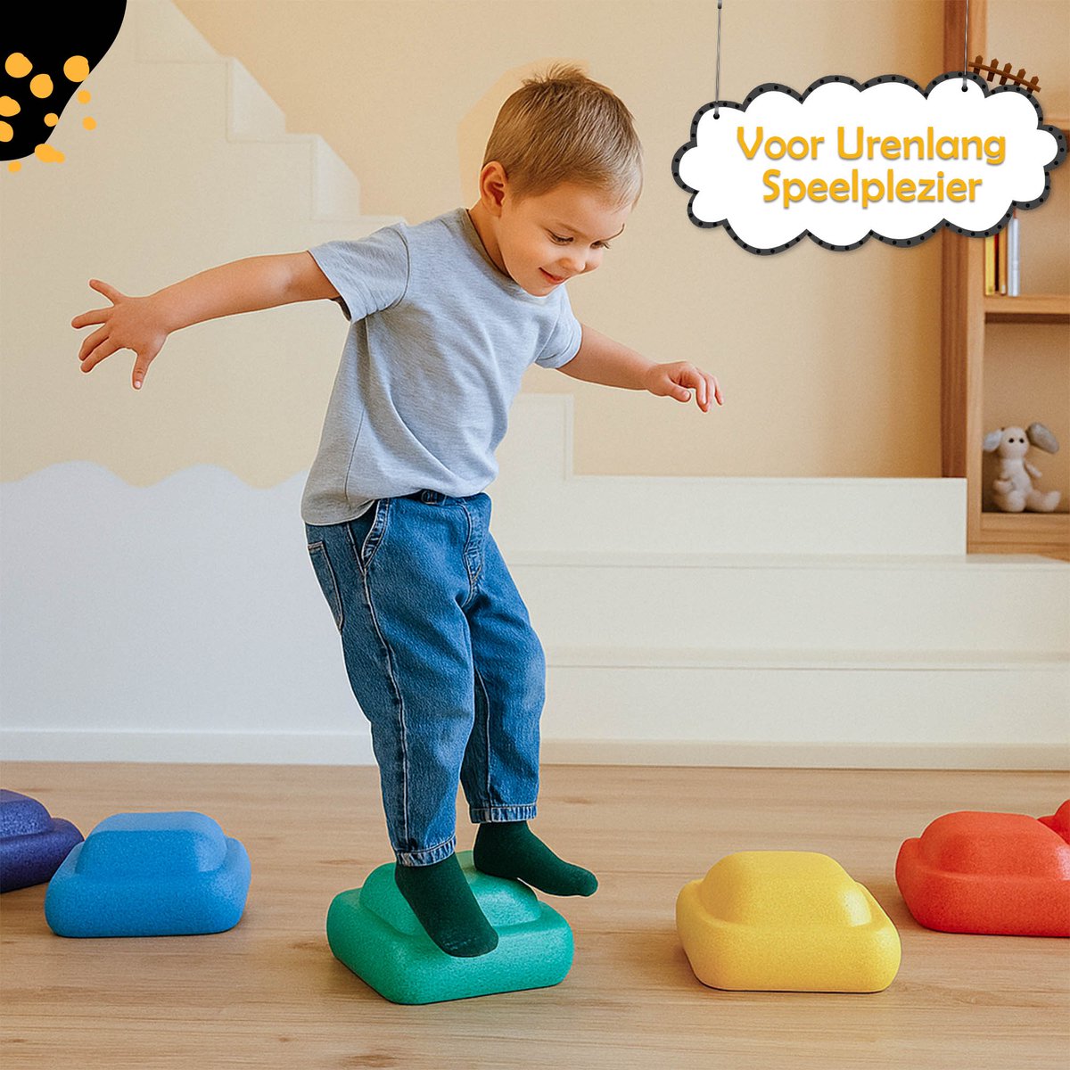 Noya Set van 6 Stapelstenen voor Kinderen - Balancerende Stepping