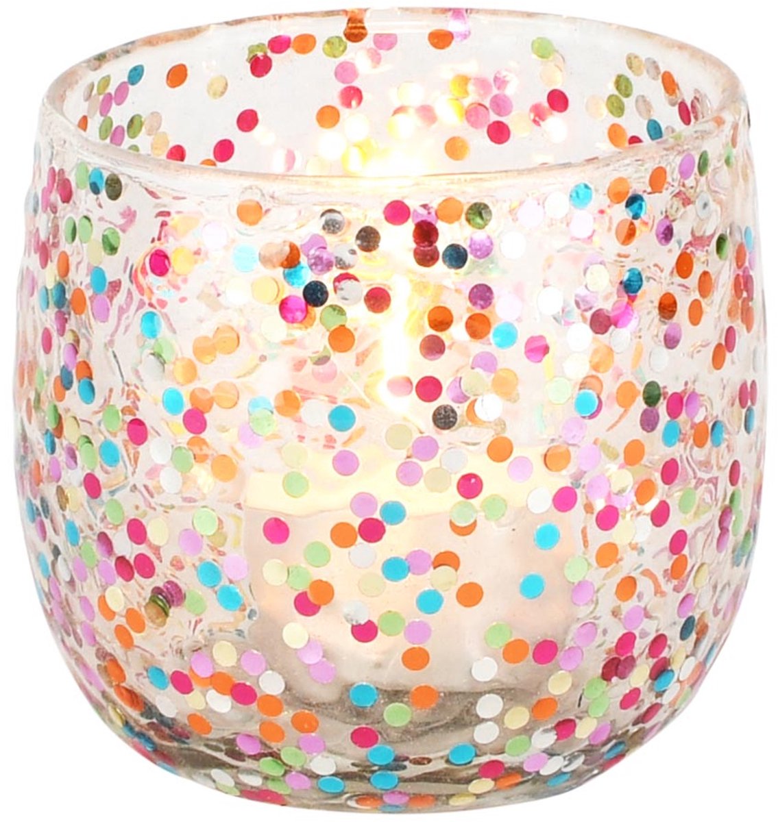 dekoratief Theelichthouder 'Color Fest', glas, 8x8x8cm | A258171 Multicolor