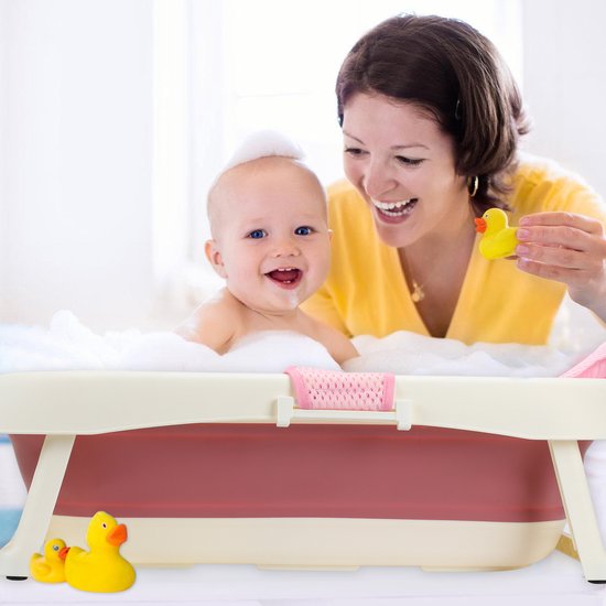 Babybadje - Peuterbadje - Opvouwbaar - Inc. baby bad kussen - 80cm lang - Roze - PP&TPE - 0 tot 3 jaar van Merkloos — afbeelding 5