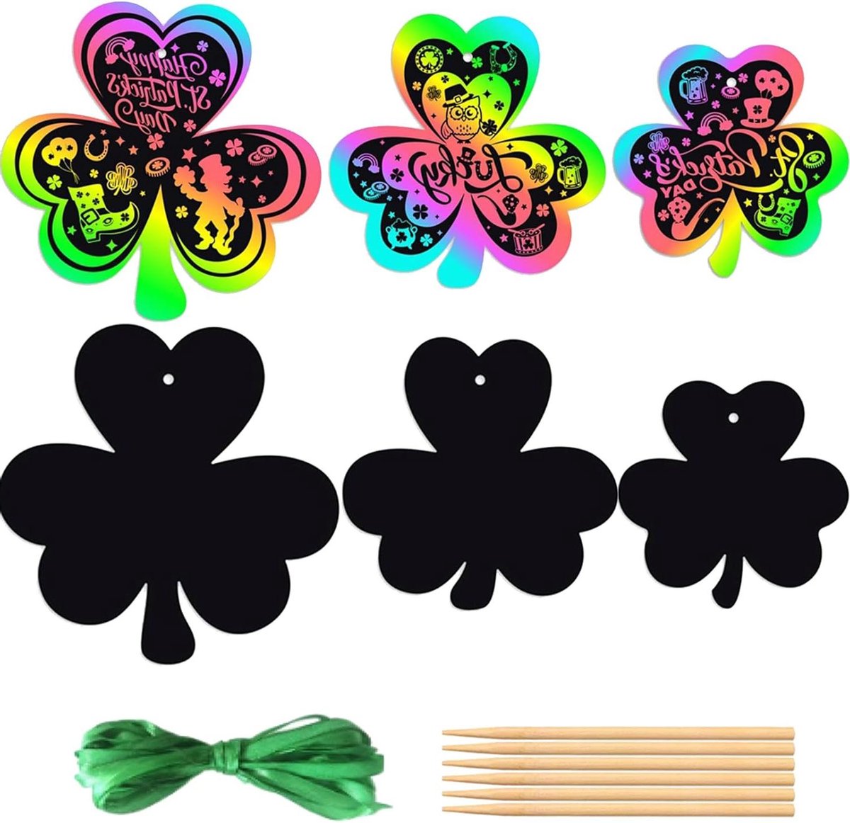 Inovra Plus - 48 stuks Regenboog Kraskaarten voor Kinderen - St. Patrick's Day Cadeaus