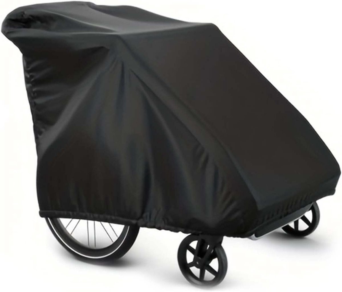 Inovra Plus - Fietskarhoes met winddichte afdekking en UV-bescherming - Zwart, 210D Oxford-weefsel