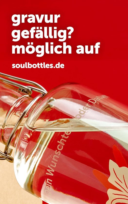 soulbottles 1,0 l • Souldiver • drinkfles van glas • veganistisch, plasticvrij, duurzaam