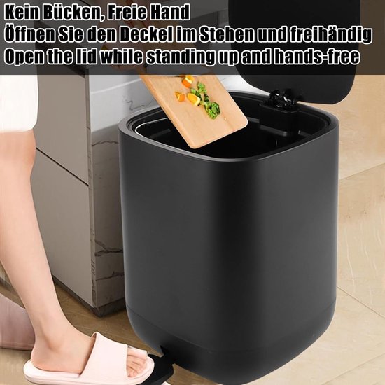 Black Sweden Home Vuilnisbak voor badkamer, 5 liter, cosmetica-emmer