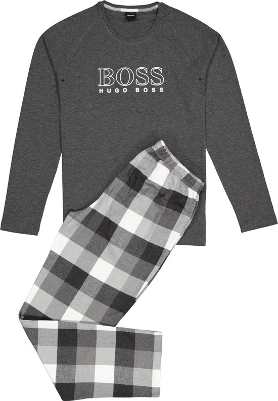 bol.com | Hugo Boss heren pyjama set in cadeauverpakking - grijs - Maat M