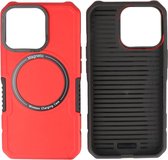 Hoesje Geschikt voor de iPhone 13 Pro - Schokbestendige Telefoonhoesje Geschikt voor MagSafe - Rood