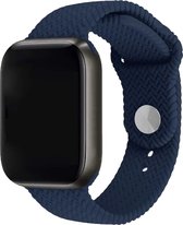 Innerlight® Woven+ - Donker Blauw Geweven - 38/40/41mm - Siliconen bandje geschikt voor Apple Watch - Geschikt als Apple watch bandje voor Series 1/2/3/4/5/6/7/8/9/SE