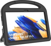 Tablet Beschermhoes geschikt voor Samsung Galaxy Tab A8 10.5 X200/X205 (2021) | Volledig bescherming | Kindvriendelijk Cover | Hoes voor Kinderen met Standaard | Kinderhoes met handvat - Zwart