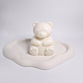 Chennies candles - Handgemaakte valentijn teddy beer kaars wit - Soja wax - Decoratieve kaars - Geschenk - Gift - Woonaccessoires