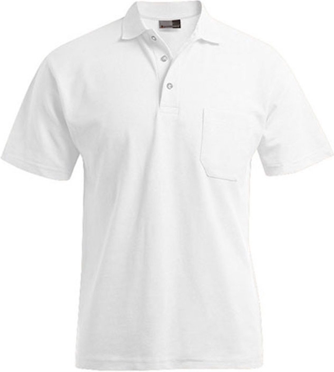 Men´s Heavy Polo Pocket met korte mouwen White - M