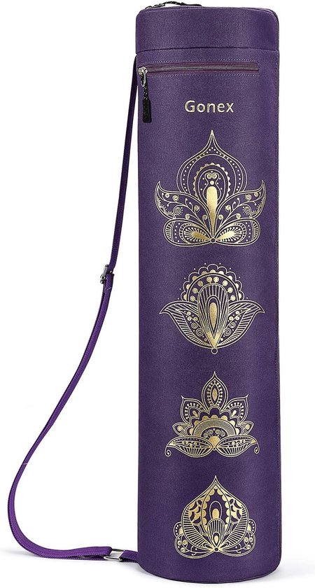 3DTengkit Yogatas, grote yogamattas, canvas yogamat, draagtas met binnenzak met ritssluiting, past op de meeste maten matten (paars