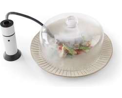 Hendi Rookpistool incl. slang + Glazen stolp Ø27,5x(H)14cm - Rookapparaat koud roken - Smoking gun - Food smoker