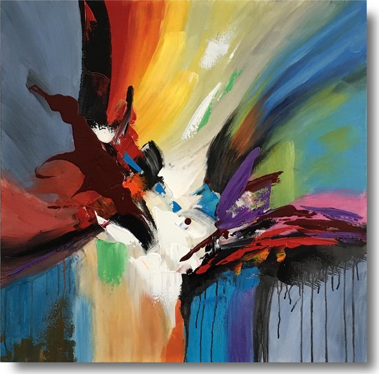 waarheid Aja Portaal Schilderij abstracte kunst 75 x 75 Artello - handgeschilderd schilderij met  signatuur... | bol.com