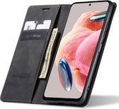 Hoesje geschikt voor Xiaomi Redmi Note 12 4G - Book Case Leer Slimline Zwart