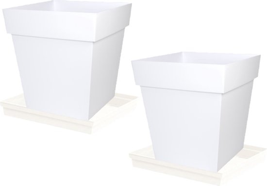 Plant pot EDA   White polypropylene 32 x 32 x 32 cm main image 1