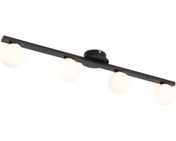QAZQA cederic - Moderne Plafondlamp - 4 lichts - L 680 mm - Zwart - Buitenverlichting