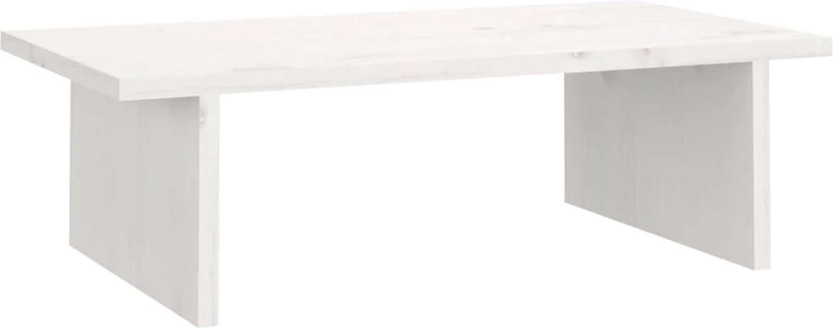 vidaXL - Monitorstandaard - 50x27x15 - cm - massief - grenenhout - wit