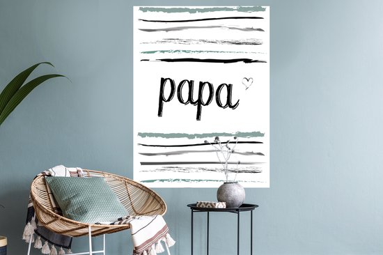 Muurstickers - Sticker Folie - Quotes - Papa - Spreuken - Vader - 60x80 cm - Plakfolie - Muurstickers Kinderkamer - Zelfklevend Behang - Vaderdag cadeautje - Cadeau voor vader en papa - Zelfklevend behangpapier - Stickerfolie