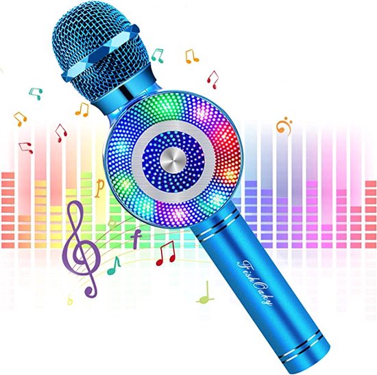 Bluetooth 4 en 2 Karaoké Microphone sans fil avec lumières LED, Microphone  portable pour enfants, filles