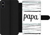 Bookcase Geschikt voor iPhone X telefoonhoesje - Quotes - Papa - Spreuken - Vader - Met vakjes - Wallet case met magneetsluiting