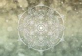 Fotobehang - Vlies Behang - Mandala op Bokeh Achtergrond - 312 x 219 cm
