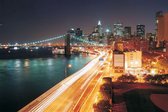 Fotobehang - Vlies Behang - Uitzicht op de Brooklyn Bridge in New York Stad - 208 x 146 cm