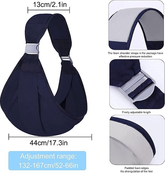 Babydraagzak - omvattende babydraagzak - verstelbare draagdoek - ademend - draagdoek voor pasgeborenen - baby draagdoek — afbeelding 4