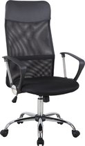 HOMCOM Ergonomische kantoorstoel gamestoel draaistoel gaming stoel schuimstof netstof zwart A2-0093