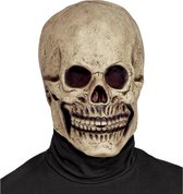 Widmann - Costume Fantôme & Squelette - Masque Crâne Chauve Cueilli - blanc/beige - Halloween - Déguisements