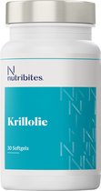 Nutribites Krillolie - 100% Pure Krill - Vol omega 3-vetzuren - Alternatief voor visolie - Voor hart en hersenen - 30 Softgels