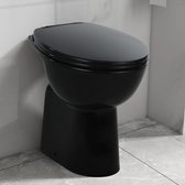 vidaXL - Toilet - verhoogd - 7 - cm - soft-close - randloos - keramiek - zwart