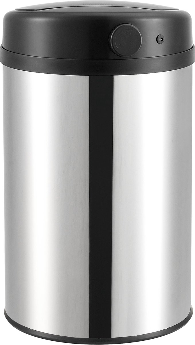 Prullenbak Francis - Met Sensor - 50,5xØ30,5 cm - 30 liter - Zilverkleurig - Afneembaar en Waterdicht Deksel