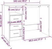Bol.com vidaXL - Bureau - met - lades - 102x50x76 - cm - bewerkt - hout - zwart aanbieding