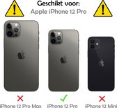 Hoesje Geschikt voor iPhone 12 Pro Hoesje Magnetische Adsorptie Back Case - Hoes Geschikt voor iPhone 12 Pro Hoesje Met Metalen Frame - Zwart - 2 Stuks.