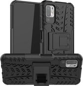 Coverup Rugged Kickstand Back Cover - Geschikt voor Xiaomi Redmi Note 10 5G Hoesje - Zwart