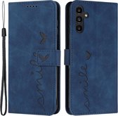 Coverup Hoesje - Geschikt voor Samsung Galaxy A34 Hoesje - Coverup Smile Book Case - Blauw
