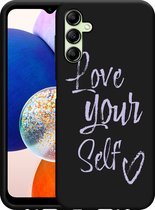 Cazy Hoesje Zwart geschikt voor Samsung Galaxy A14 4G/5G Love Yourself