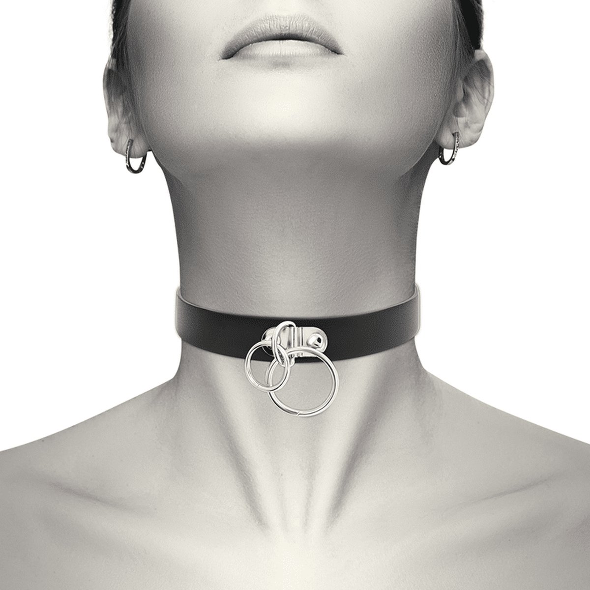 Goedkoopste COQUETTE ACCESSORIES | Coquette Hand Crafted Choker Vegan Leather - Double Ring