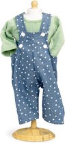 Mini Mommy Overall Met Shirt Poppen Blauw/groen 33-37 Cm