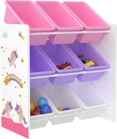Kinderrek Karina - Speelgoedkast - 60x62x265 cm - Eenhoornmotief - Voor jongens - Voor meisjes