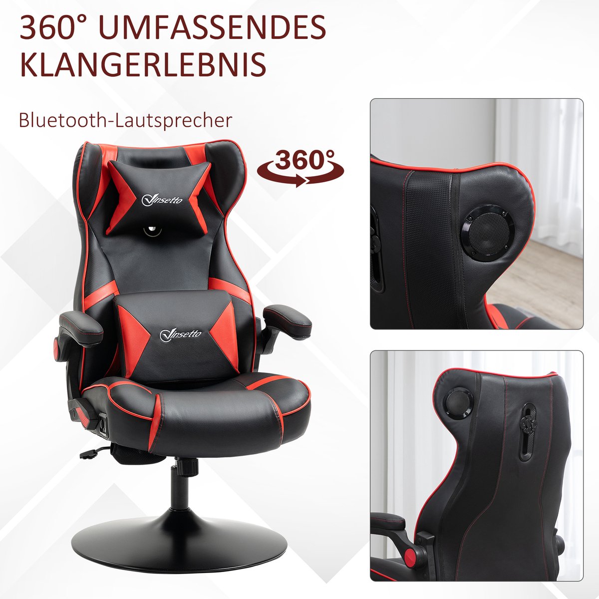 Vinsetto Gamingsessel mit Lautsprecher 921-576 - afbeelding 2