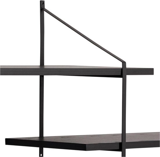 Sohome Etagère murale Montrelle - métal / bois 191 x 79cm - noir