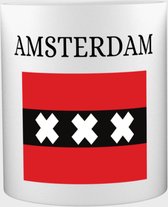 Akyol - Amsterdam Mok met opdruk - amsterdam - Amsterdammers - Amsterdam liefhebbers - Vlag XXX - Hoofdstad Nederland - 350 ML inhoud