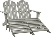 vidaXL Chaise de jardin 2 places Adirondack avec repose-pieds Bois d'épicéa gris