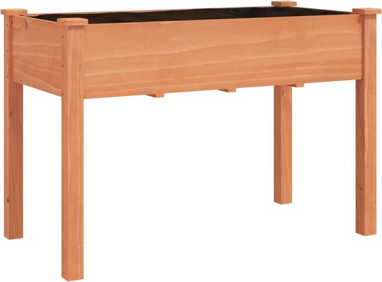 VidaXL Verhoogde Plantenbak Met Voering – 240x45x25 Cm – Massief Vurenhout – Open Bodem – Ideaal Voor Groente, Kruiden En Bloemen Buiten