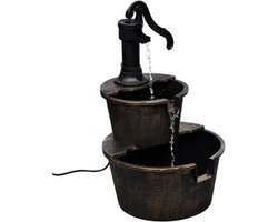 Quali® Tuinfontein met Waterpomp - Fontein - Fontein met Ontwerp - Rustieke Fontein voor in de Tuin - Antiek Design Fontein - Rustgevende Water Fontein - Inclusief Waterslang