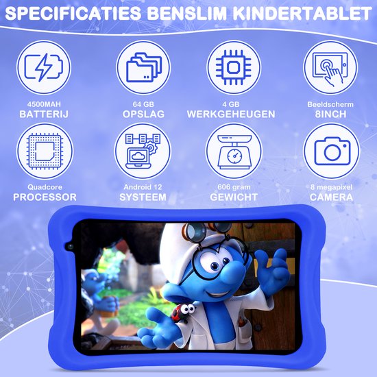AngelTech Tablette Enfant XL - 100% Kidsproof - Extra Groot - Également  Pour Adultes - 10 pouces - Contrôle Parental - Housse de Protection Fidgy -  32