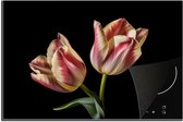 KitchenYeah® Inductie beschermer 76x51.5 cm - Tulpen - Bloemen - Roze - Wit - Natuur - Kookplaataccessoires - Afdekplaat voor kookplaat - Inductiebeschermer - Inductiemat - Inductieplaat mat