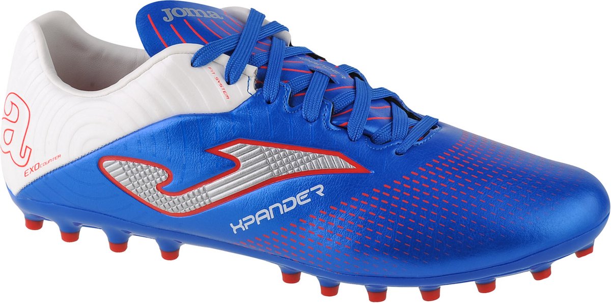 Blauwe Joma Xpander 2204 AG voetbalschoenen voor mannen, maat 43, van synthetisch leder met kurken noppen.